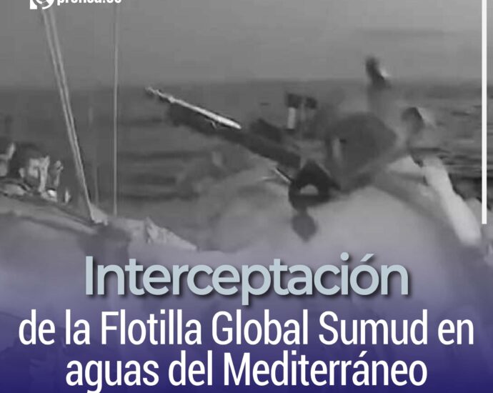 Interceptación de la Flotilla Global Sumud en aguas del Mediterráneo