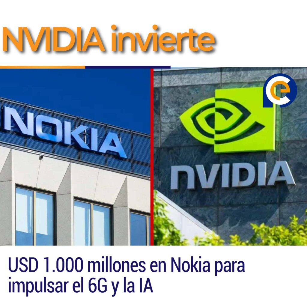 NVIDIA invierte USD 1.000 millones en Nokia para impulsar el 6G y la IA