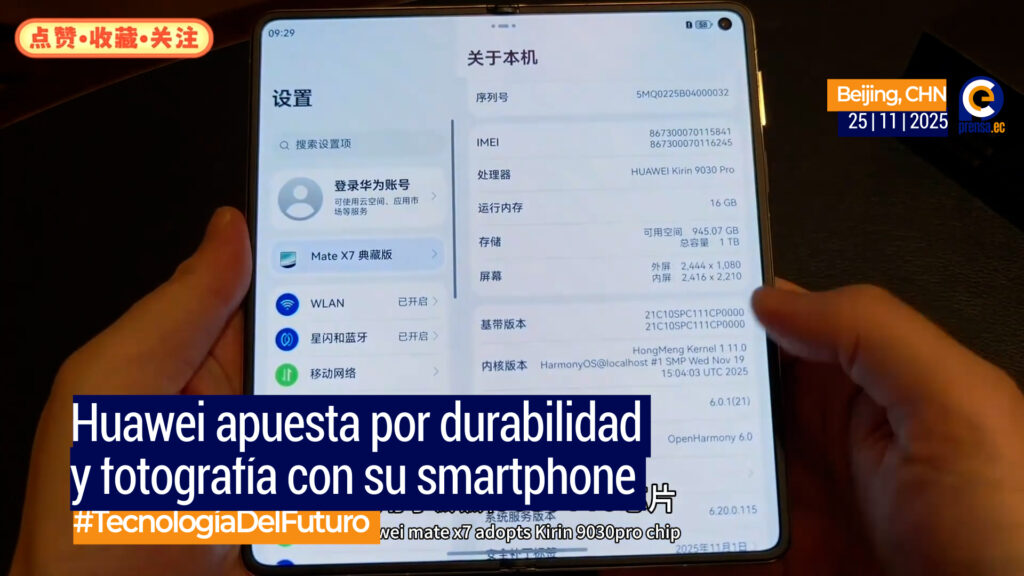 Huawei lanza el innovador Mate X7 con resistencia IP59 y avanzado sistema de cámaras