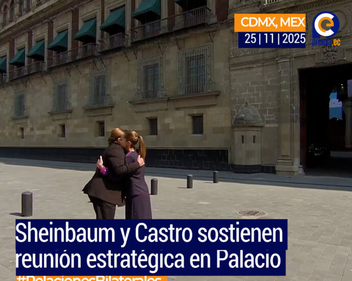 Sheinbaum recibe a presidenta hondureña Xiomara Castro en Palacio Nacional