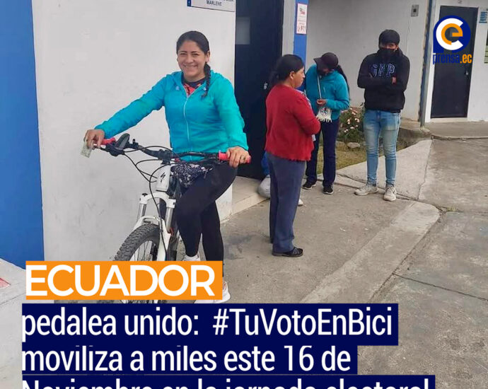 Tu Voto en Bici, movilidad sostenible, elecciones Ecuador, bicicleta ciudadana, democracia ambiental