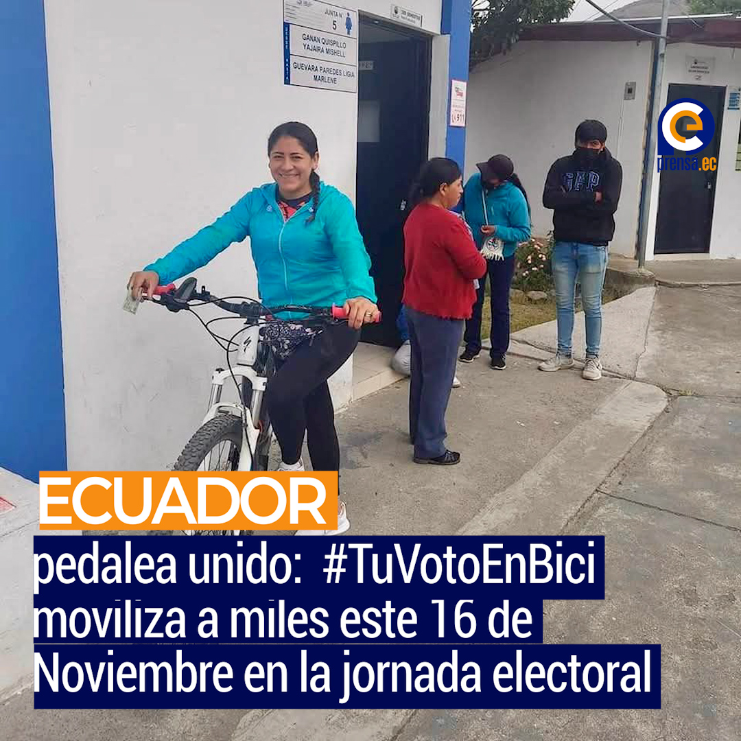 Tu Voto en Bici, movilidad sostenible, elecciones Ecuador, bicicleta ciudadana, democracia ambiental