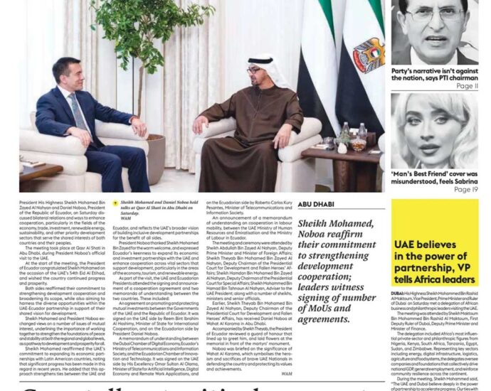 EAU y Ecuador fortalecen cooperación económica y energética