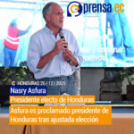 Nasry Asfura es proclamado presidente electo de Honduras tras reñida contienda
