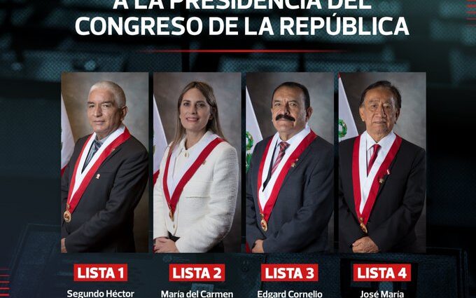 Cuatro congresistas oficializan candidaturas para presidir el Parlamento y la República