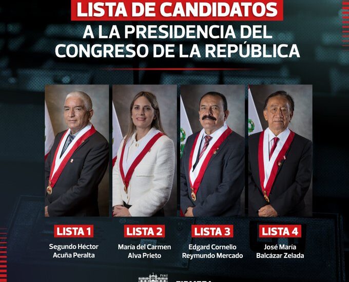 Cuatro congresistas oficializan candidaturas para presidir el Parlamento y la República