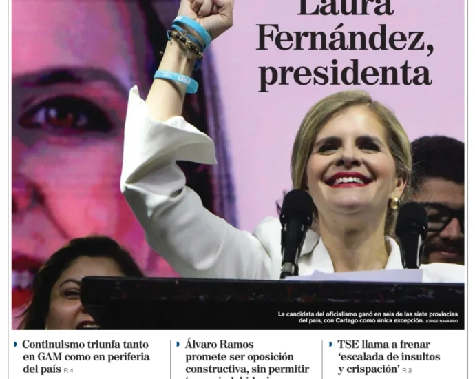 Laura Fernández es electa presidenta de Costa Rica en primera ronda