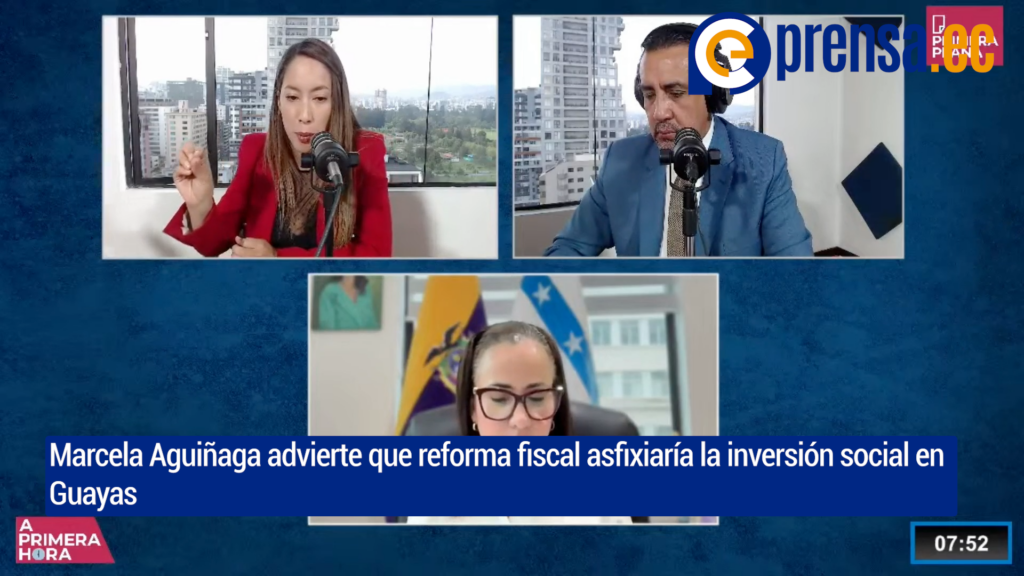 Marcela Aguiñaga advierte que reforma fiscal asfixiaría la inversión social en Guayas