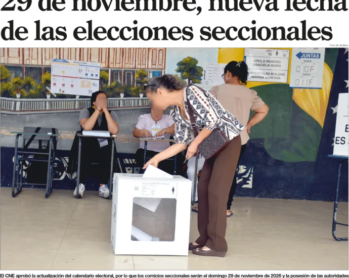 CNE adelanta elecciones seccionales en Ecuador para el 29 de noviembre