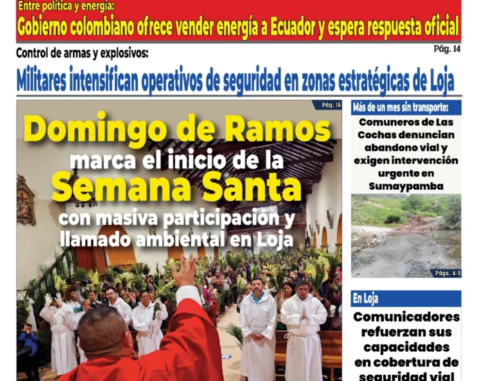 Domingo de Ramos e incertidumbre electoral marcan la agenda en Ecuador