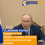 Vladimir Putin advierte desestabilización en el mercado energético global