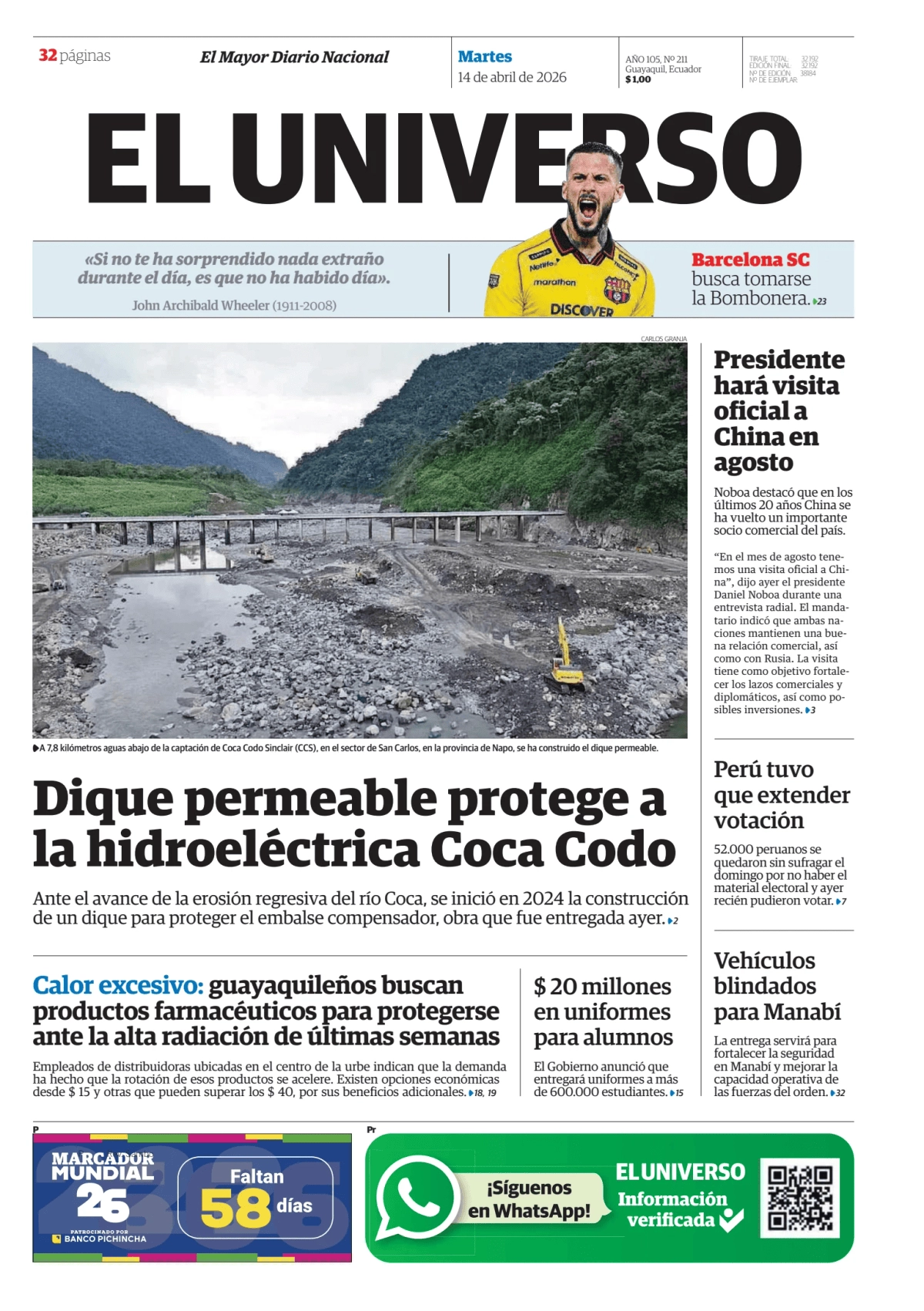 Crisis climática e infraestructura marcan la agenda nacional en Ecuador