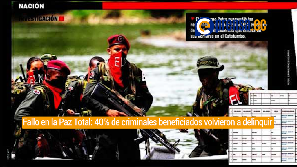 Fallo en la Paz Total: 40% de criminales beneficiados volvieron a delinquir