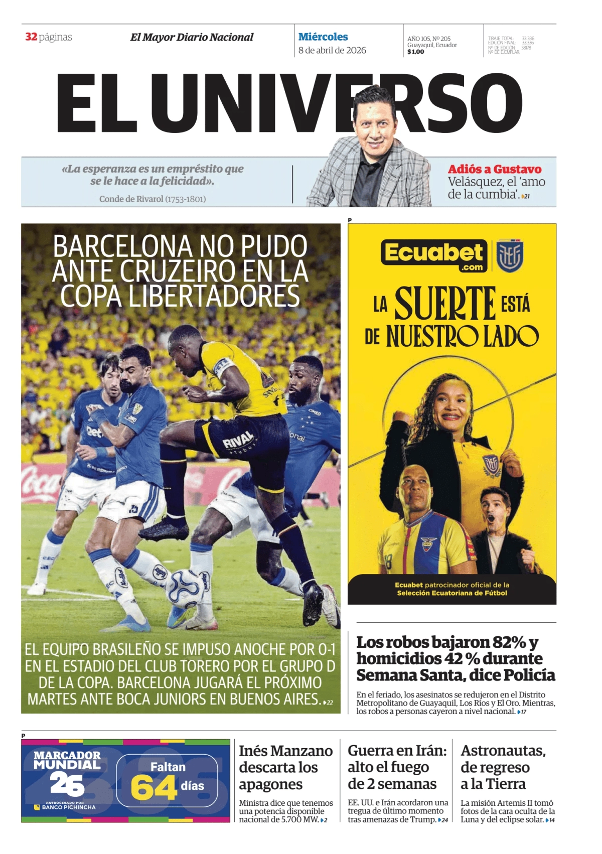 Incertidumbre política y deportiva marcan la jornada en Ecuador