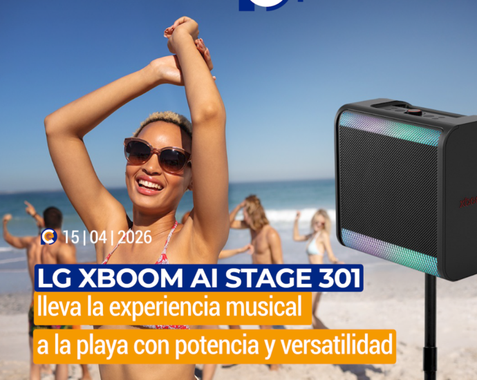 LG xboom AI Stage 301 lleva la experiencia musical a la playa con potencia y versatilidad