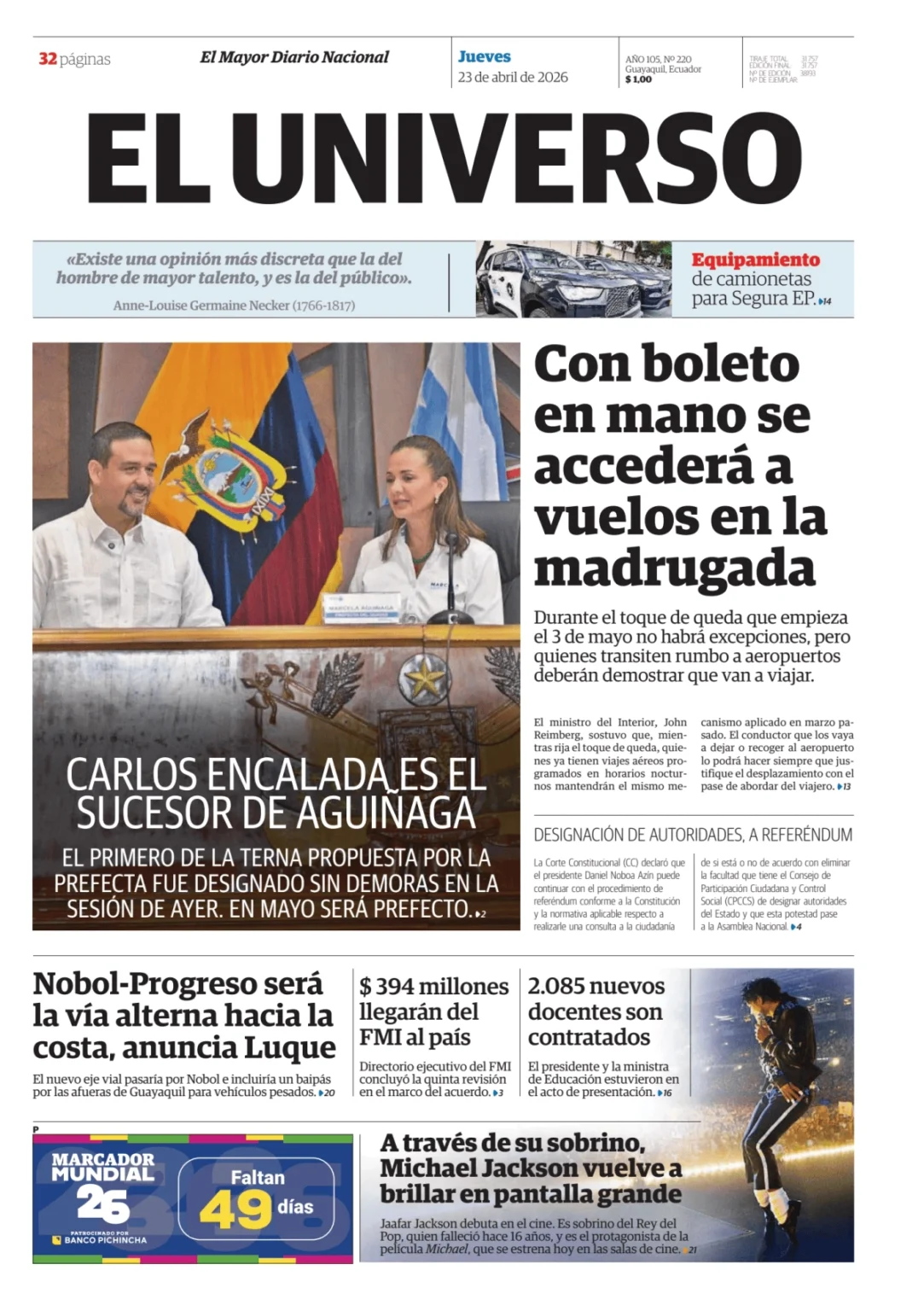 Nuevo toque de queda en Ecuador: restricciones y aval para referéndum constitucional