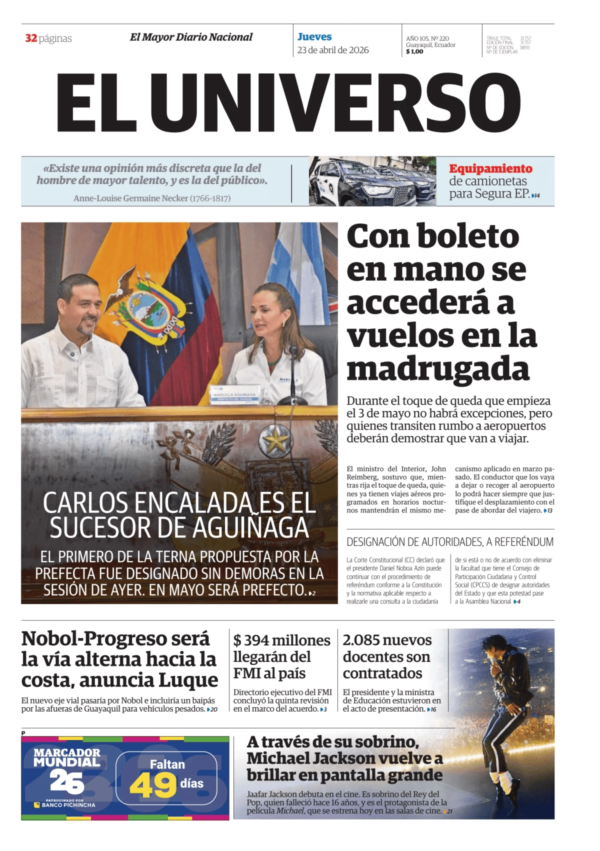 Nuevo toque de queda en Ecuador: restricciones y aval para referéndum constitucional