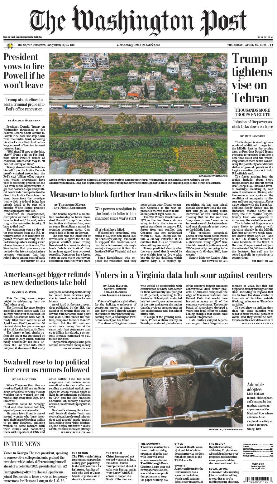 Tensión institucional y militar marca la agenda política en Estados Unidos