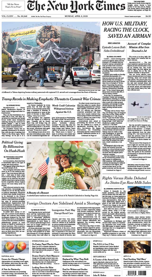 Trump lanza ultimátum a Irán tras rescate de aviador en Ormuz