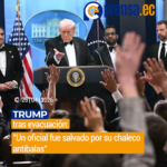 Trump tras evacuación: "Un oficial fue salvado por su chaleco antibalas"
