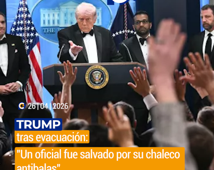 Trump tras evacuación: "Un oficial fue salvado por su chaleco antibalas"