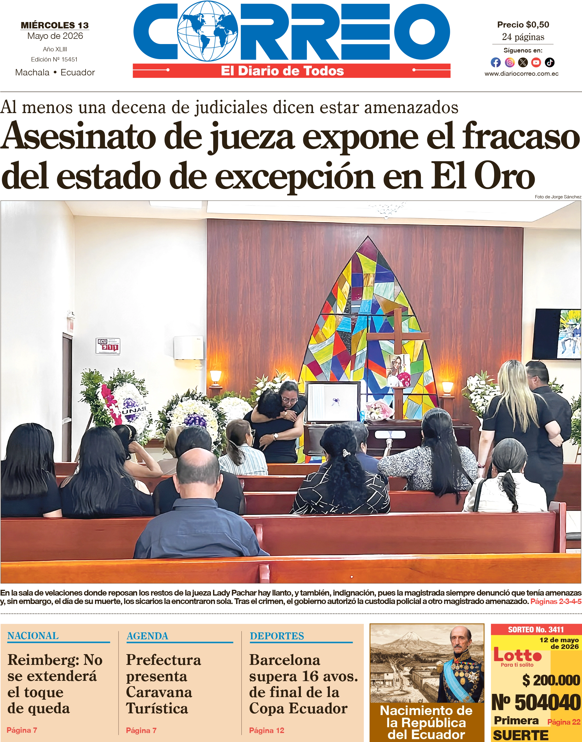 Crisis judicial e inseguridad marcan la agenda informativa en Ecuador