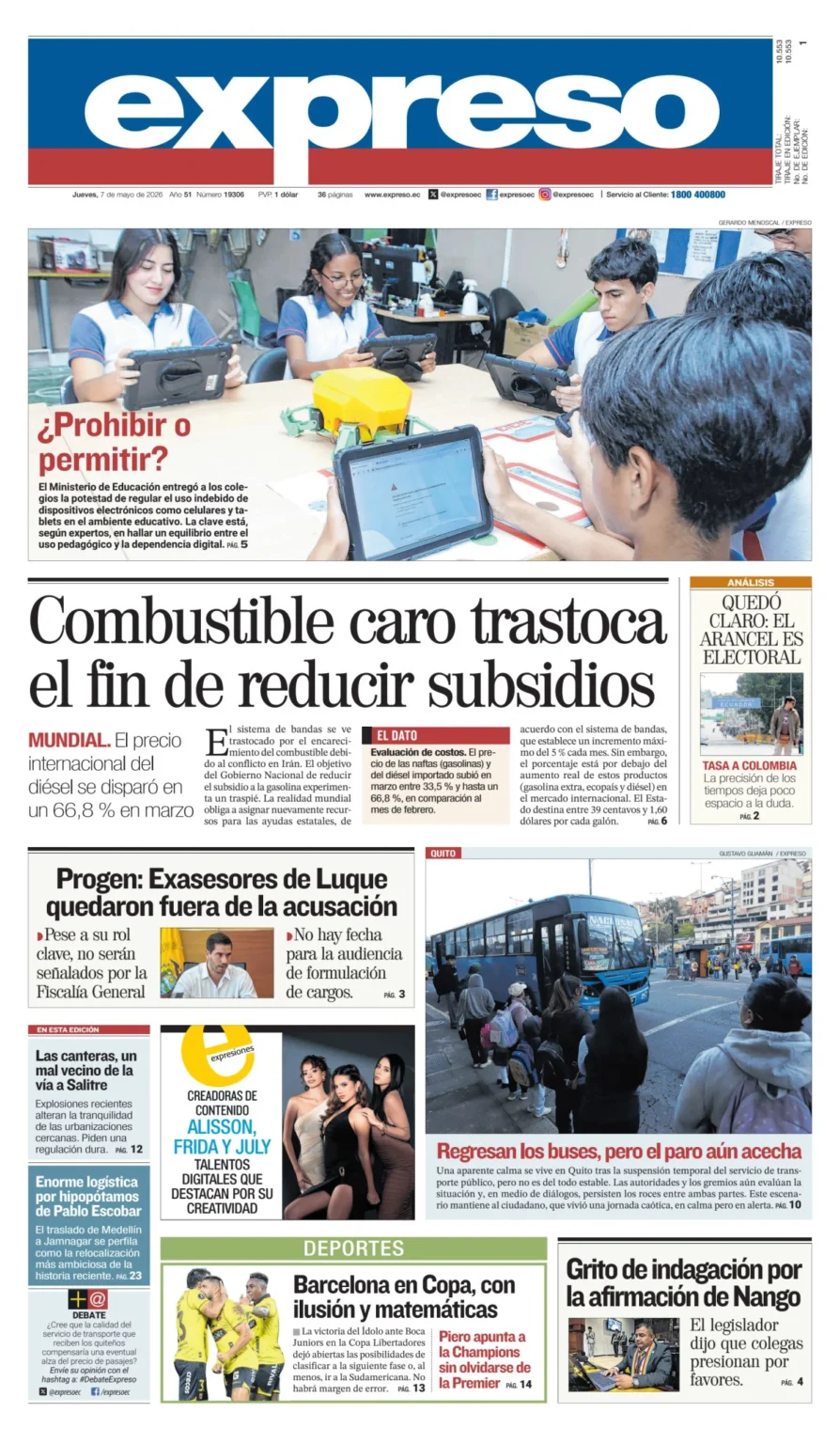 El transporte y la fiscalización política marcan la agenda en Ecuador